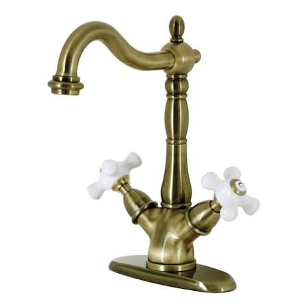 Kingston Brass KS1493PX Vessel Sink Faucet, Antique Brass KS1493PX